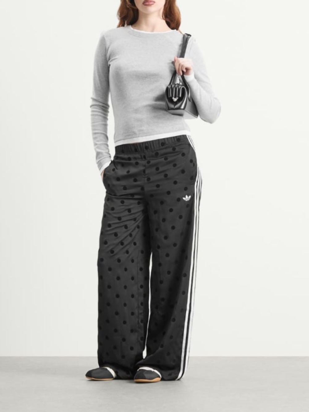 NWT adidas Polka Dot Firebird Wide leg Track Pants - Picture 7 of 15